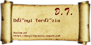 Dányi Terézia névjegykártya